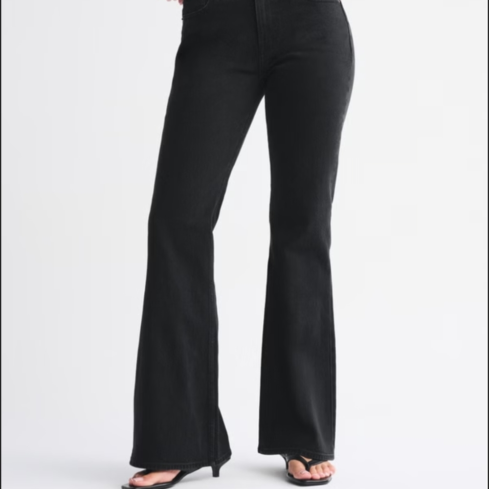 Abercrombie & Fitch Black High-Rise Flared Jeans